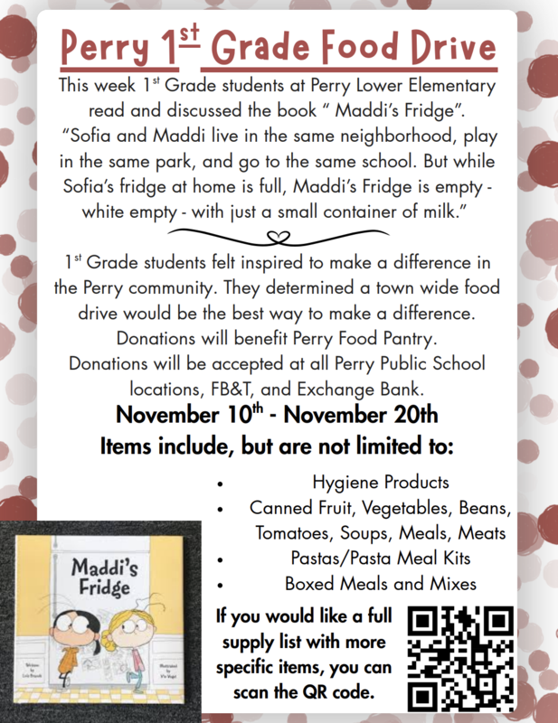 First Grade Food Drive