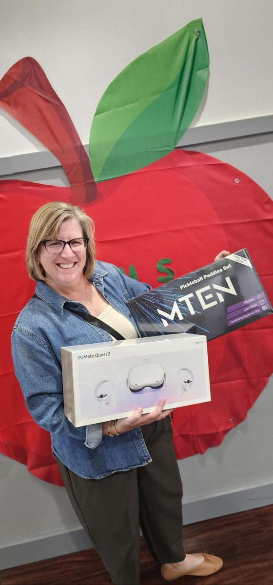 mrs. raad with donations
