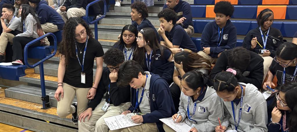 Union Hill Middle School students working together