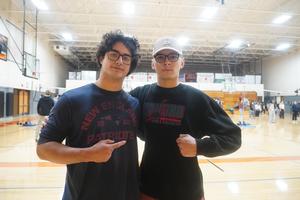 Two students enjoying the morning fun.