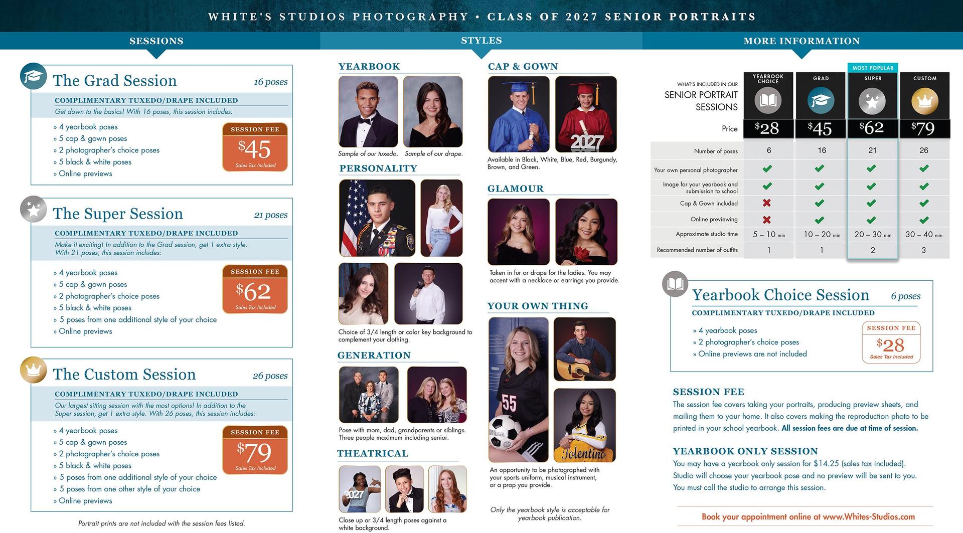 White's Studios Pricing