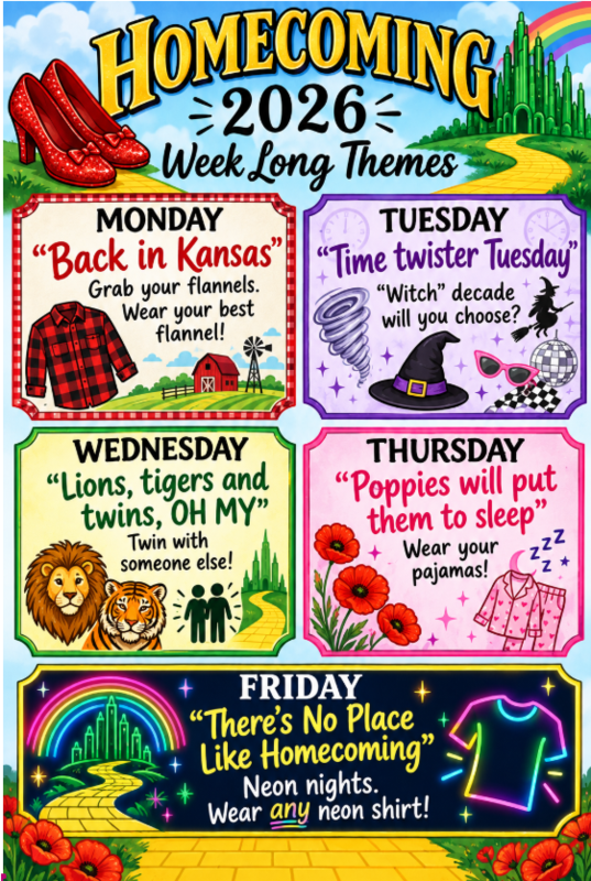 themes for each day of homecoming week