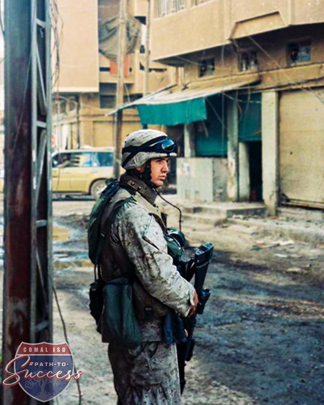 Throwback photo of Canyon Lake High School Coach Brian Hooper while in the Marines during a deployment.