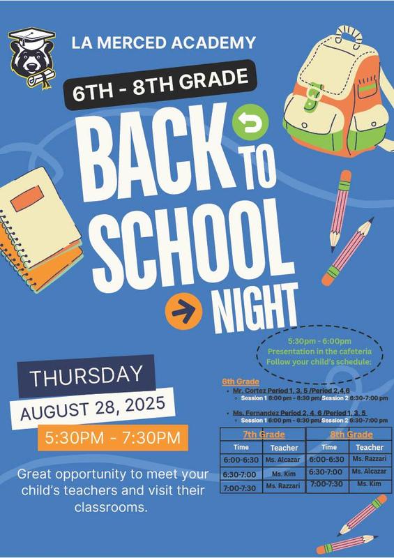 back to school night flyer english