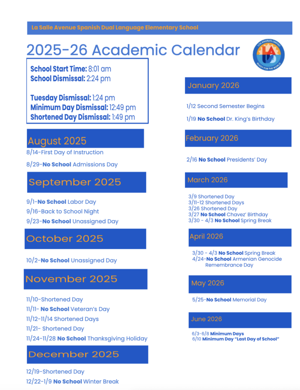 Academic Calendar