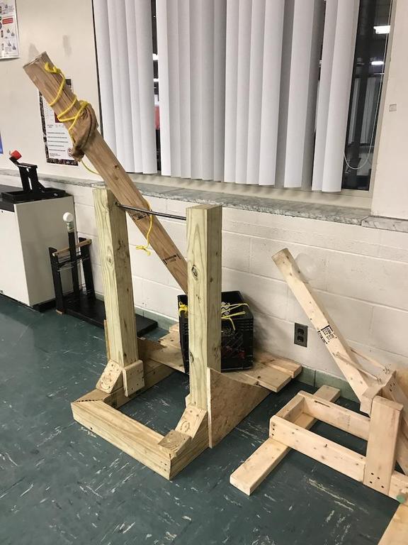 Another scaled down trebuchet...It also worked- really well.