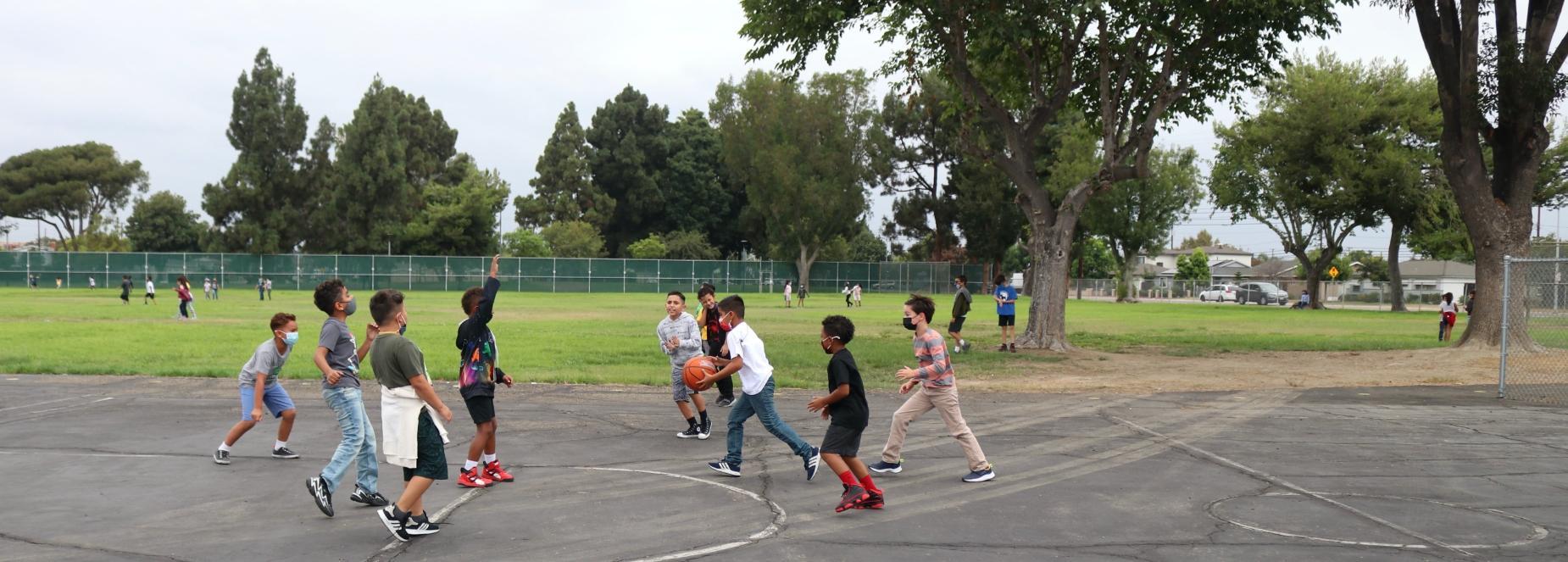 Children Playing Basketball