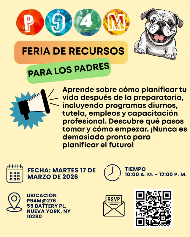 P94M Resource Fair Flyer with QR Code - Spanish