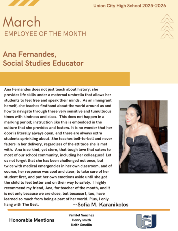 UCHS March 2026 Employee of The Month