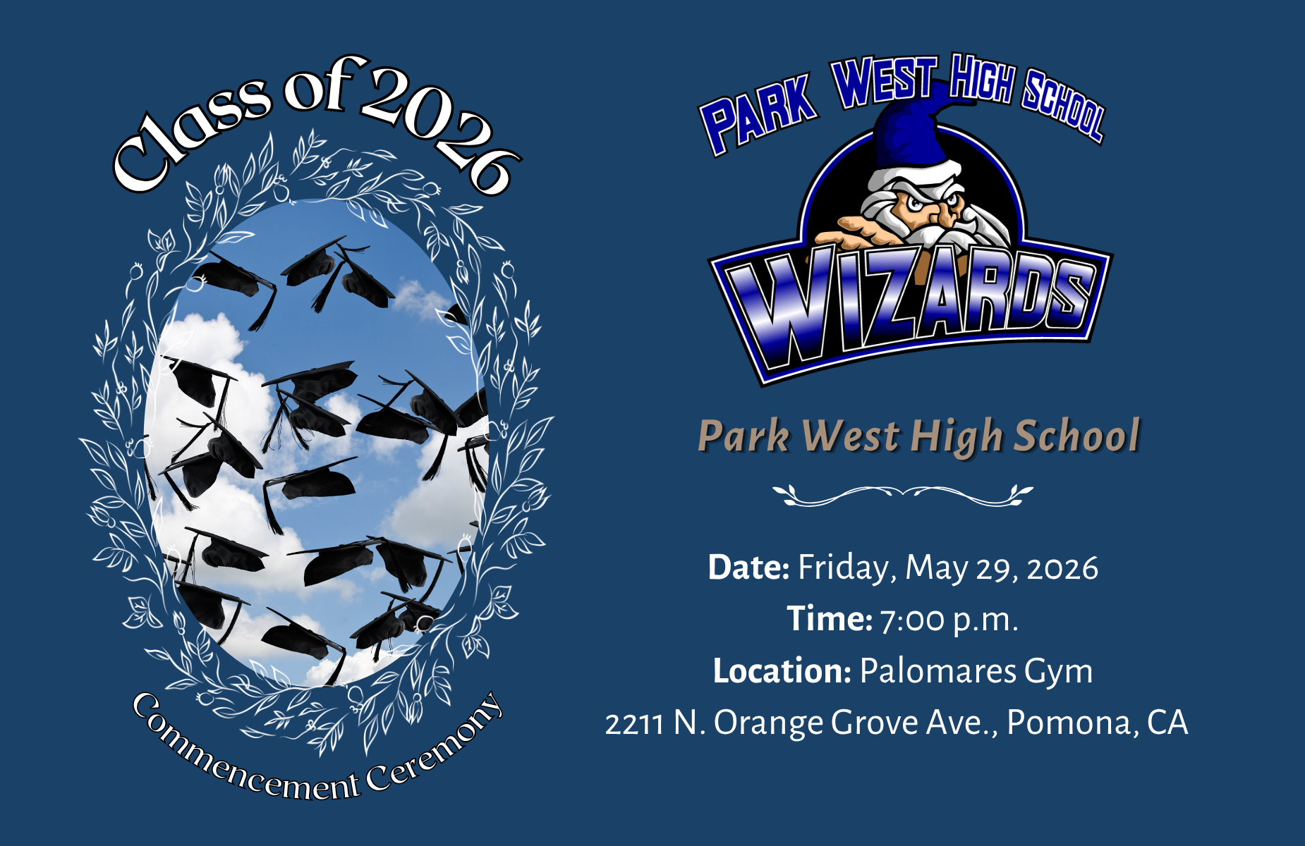 Park West graduation shuffle banner for homepage