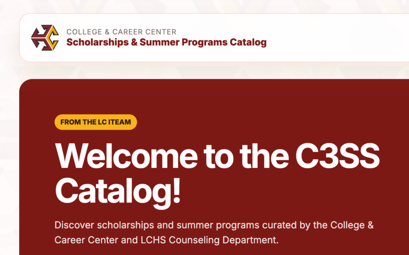 LCHS iTeam Launches New C3 Scholarship Website for juniors and seniors Featured Photo