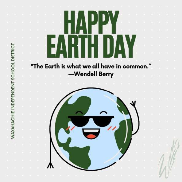 graphic reads happy earth day
