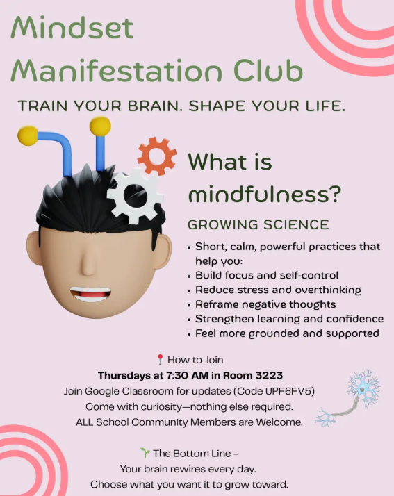 The Mindset Manifestation Club Meeting Flyer-English