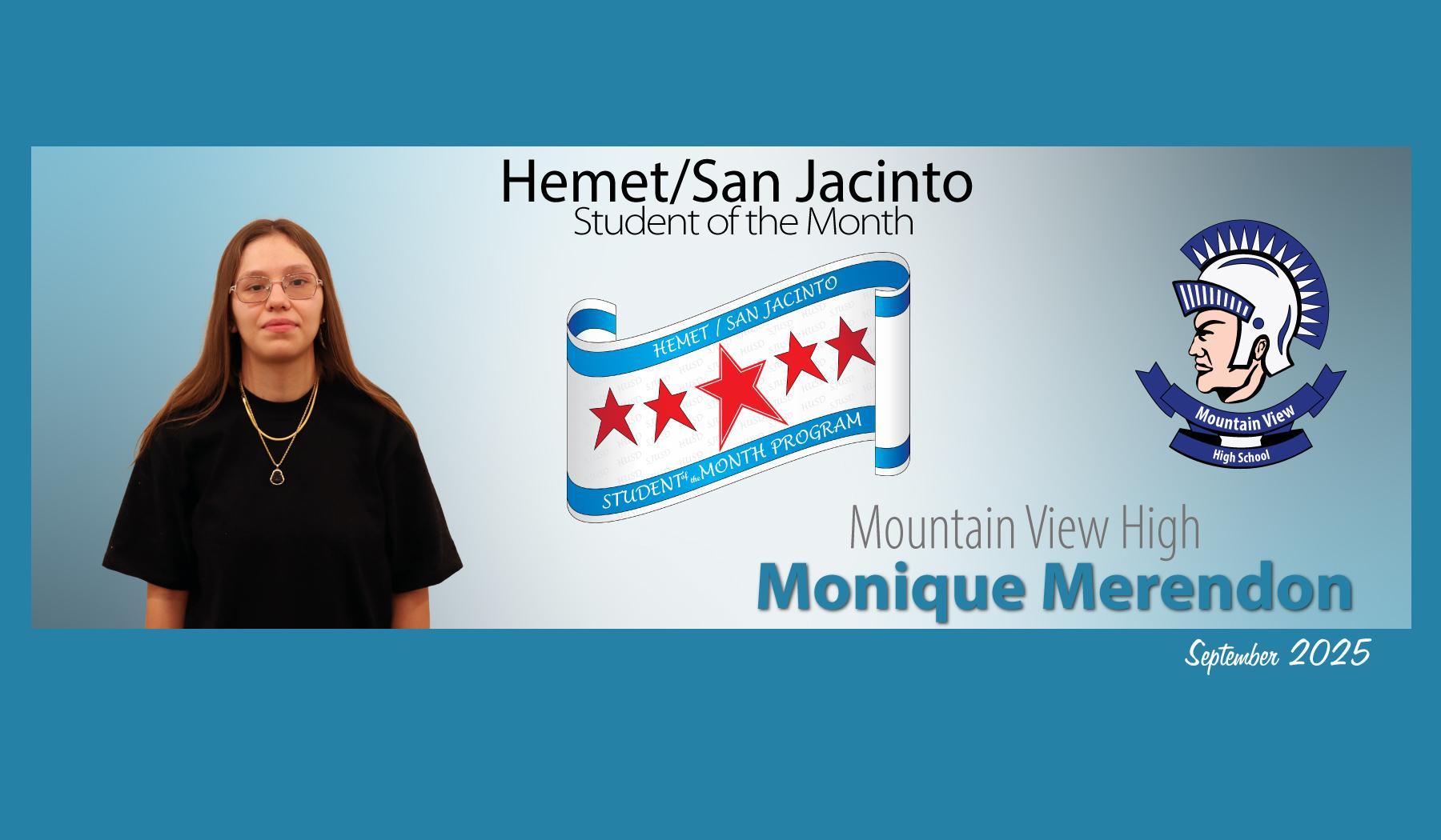 Student of the Month Monique Merendon