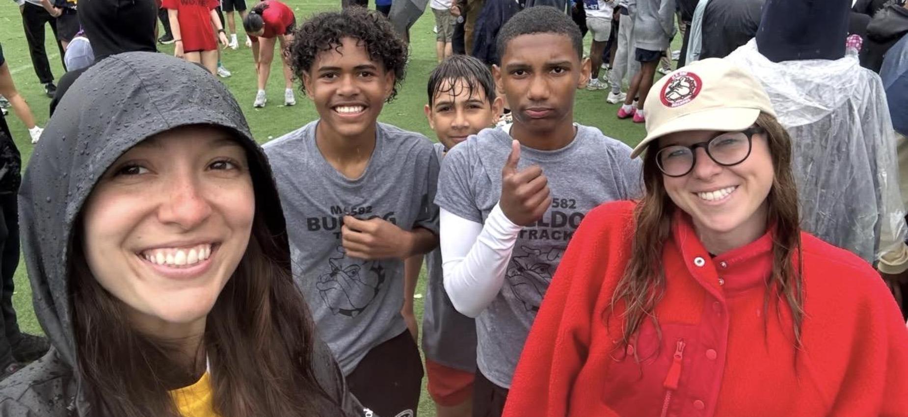 Track Team is ready. Rain or shine!