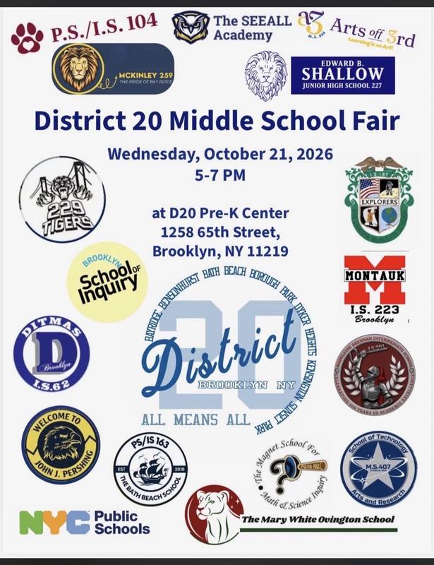 District 20 Middle School Open House Flyer