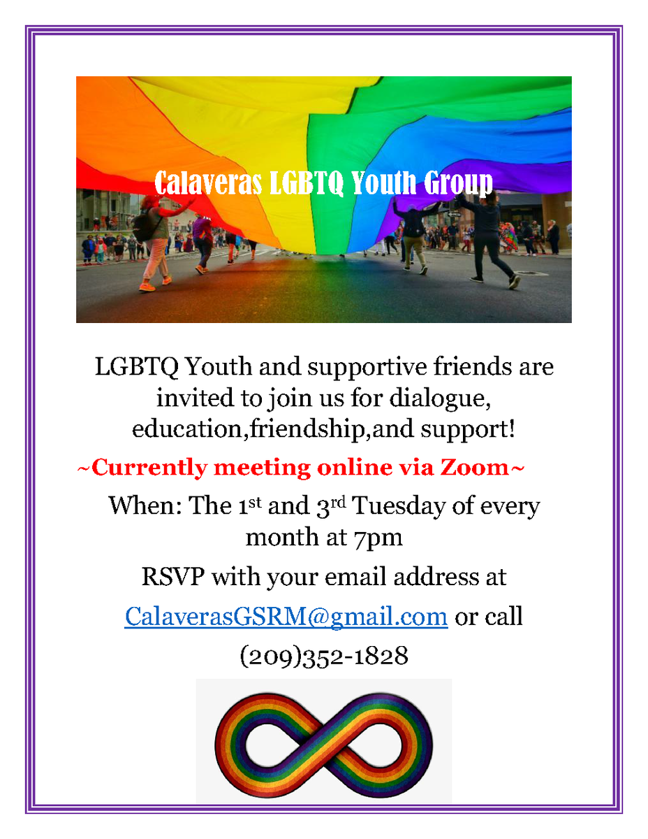LQBTQ+ youth group flier