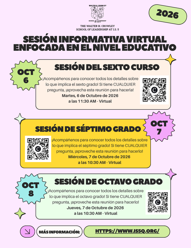 Grade Based Information Session Spanish Flyer
