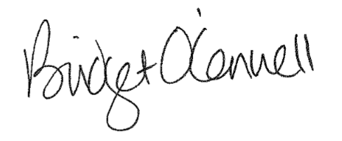 Handwritten signature of Bridget O'Connell.