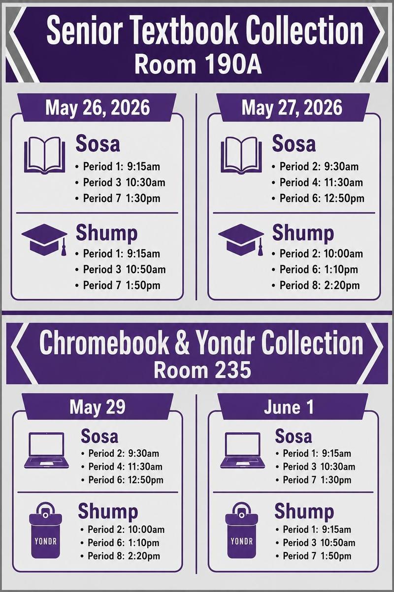 Textbook and Tech Return Schedule! Featured Photo