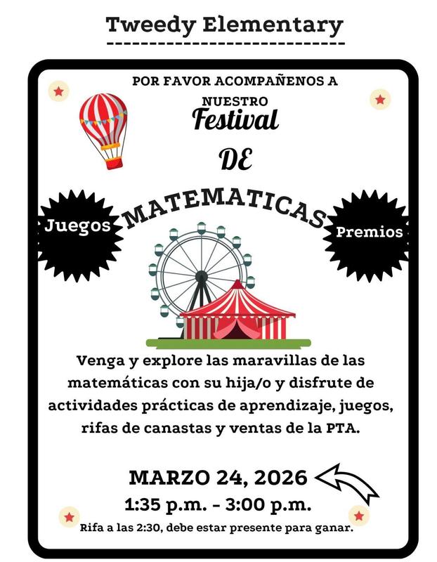 math fair for students and parents flyer in Spanish