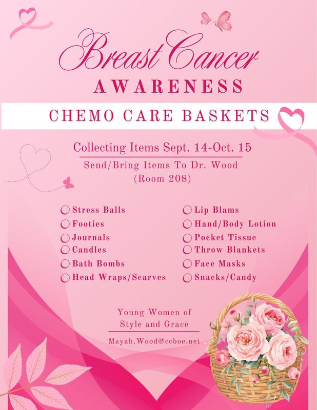 Flyer advertising chemo care baskets
