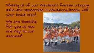 Students saying Happy Thanksgiving