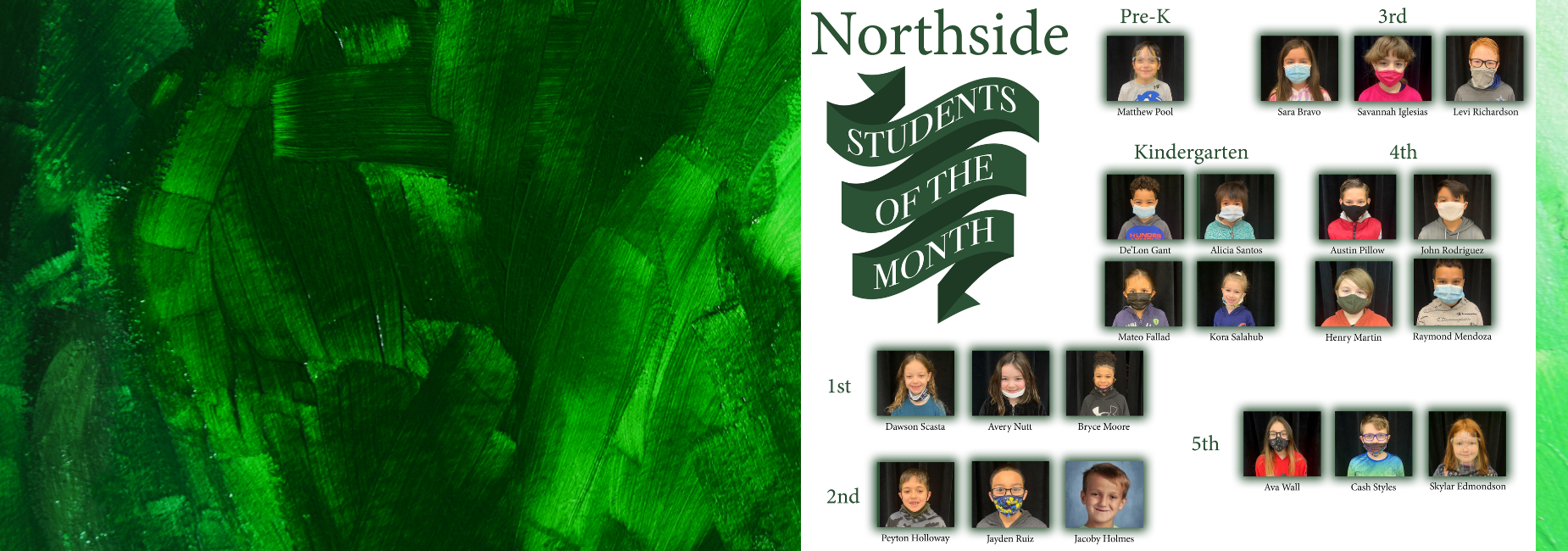 collage of pictures of students of the month