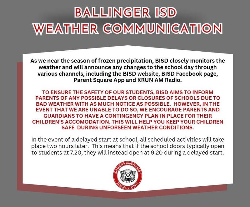 BISD WEATHER COMMUNICATION