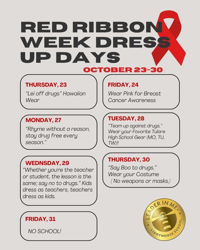 Red Ribbon Week Dress Up Days