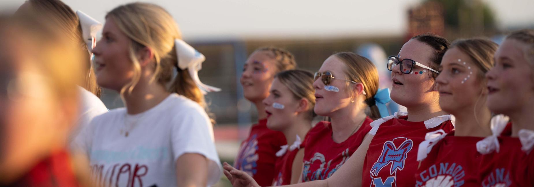 cheerleaders at the game