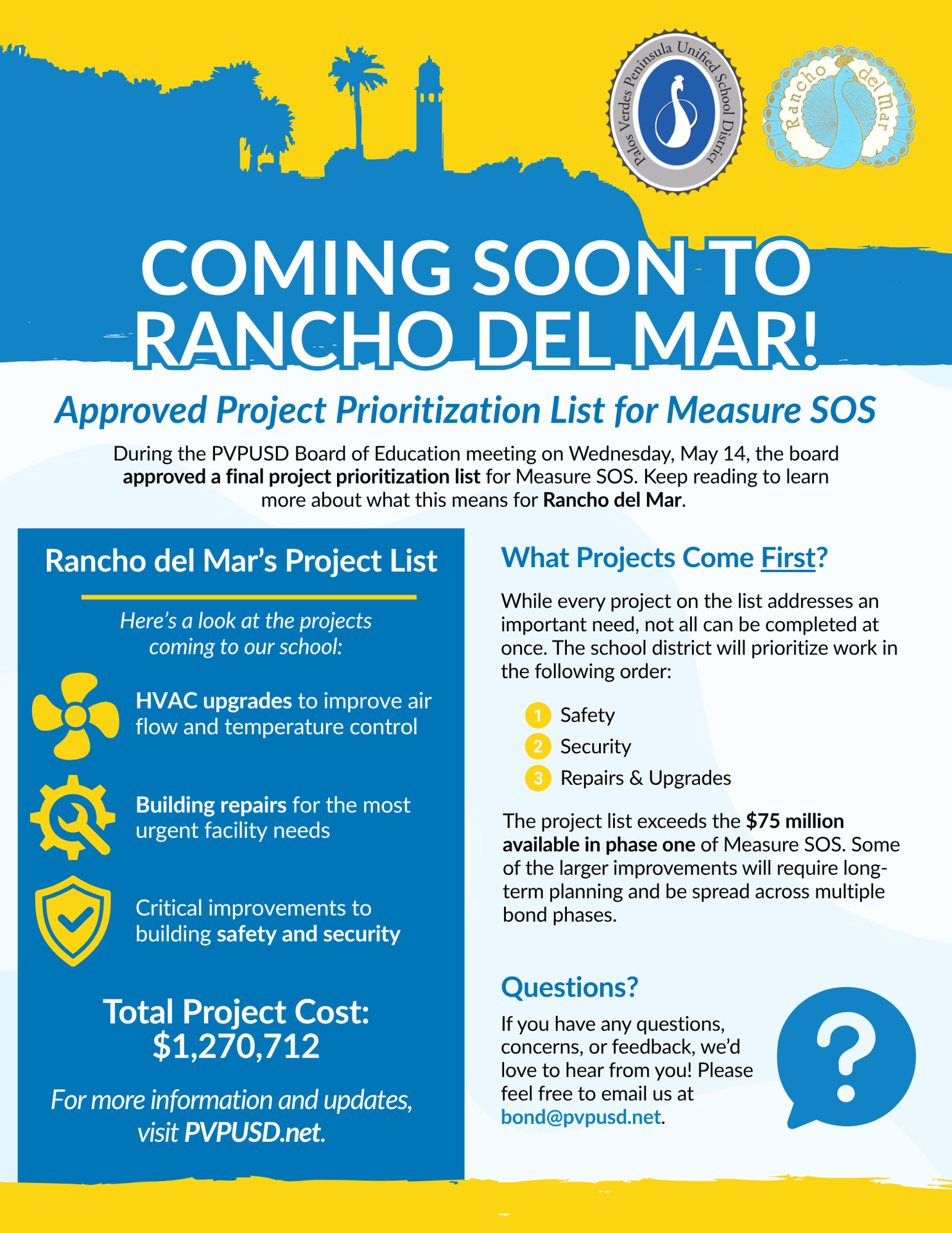 Coming Soon - Approved Project Prioritization List for Measure SOS