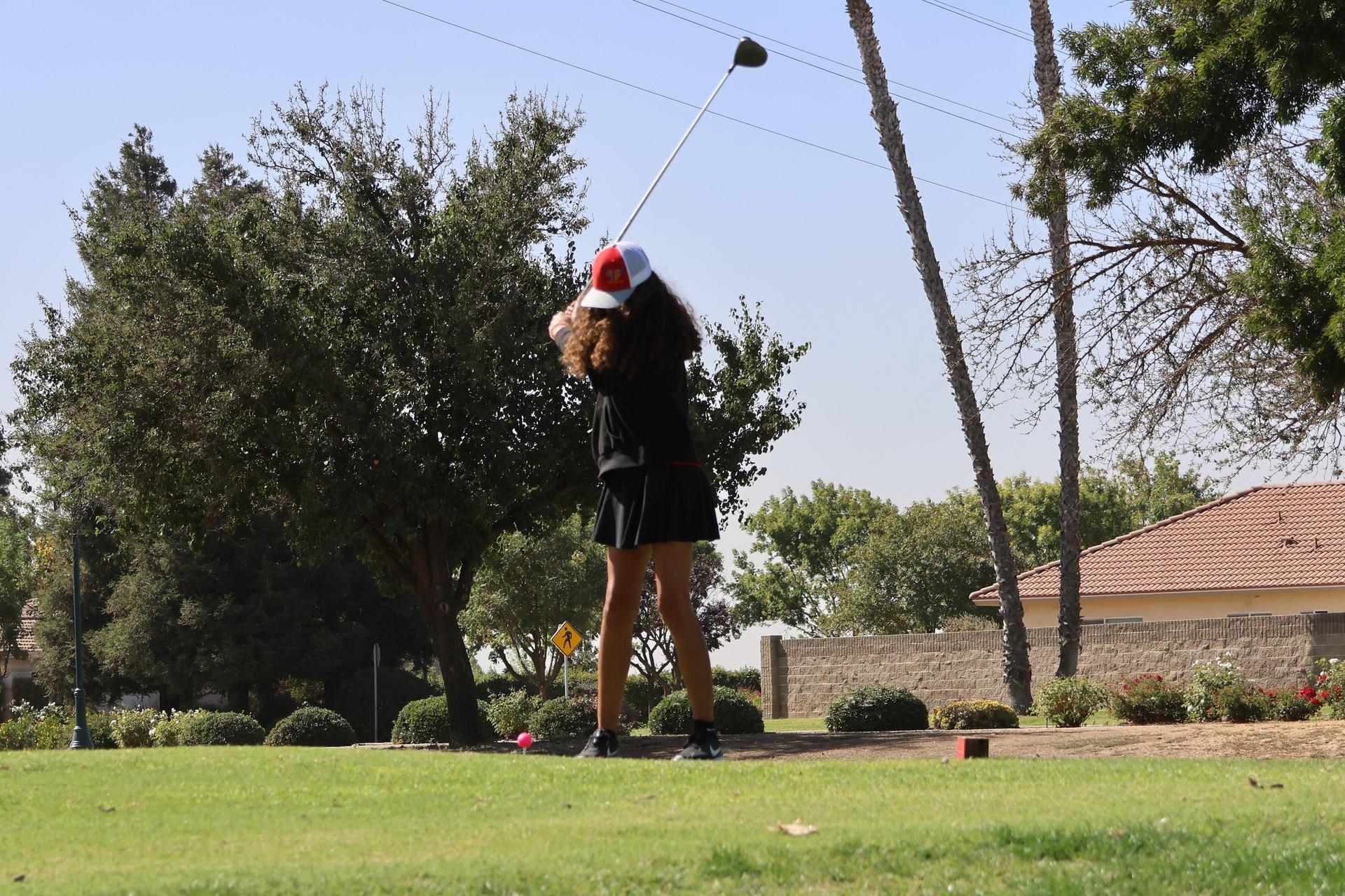 Girls golfers in action at the championships