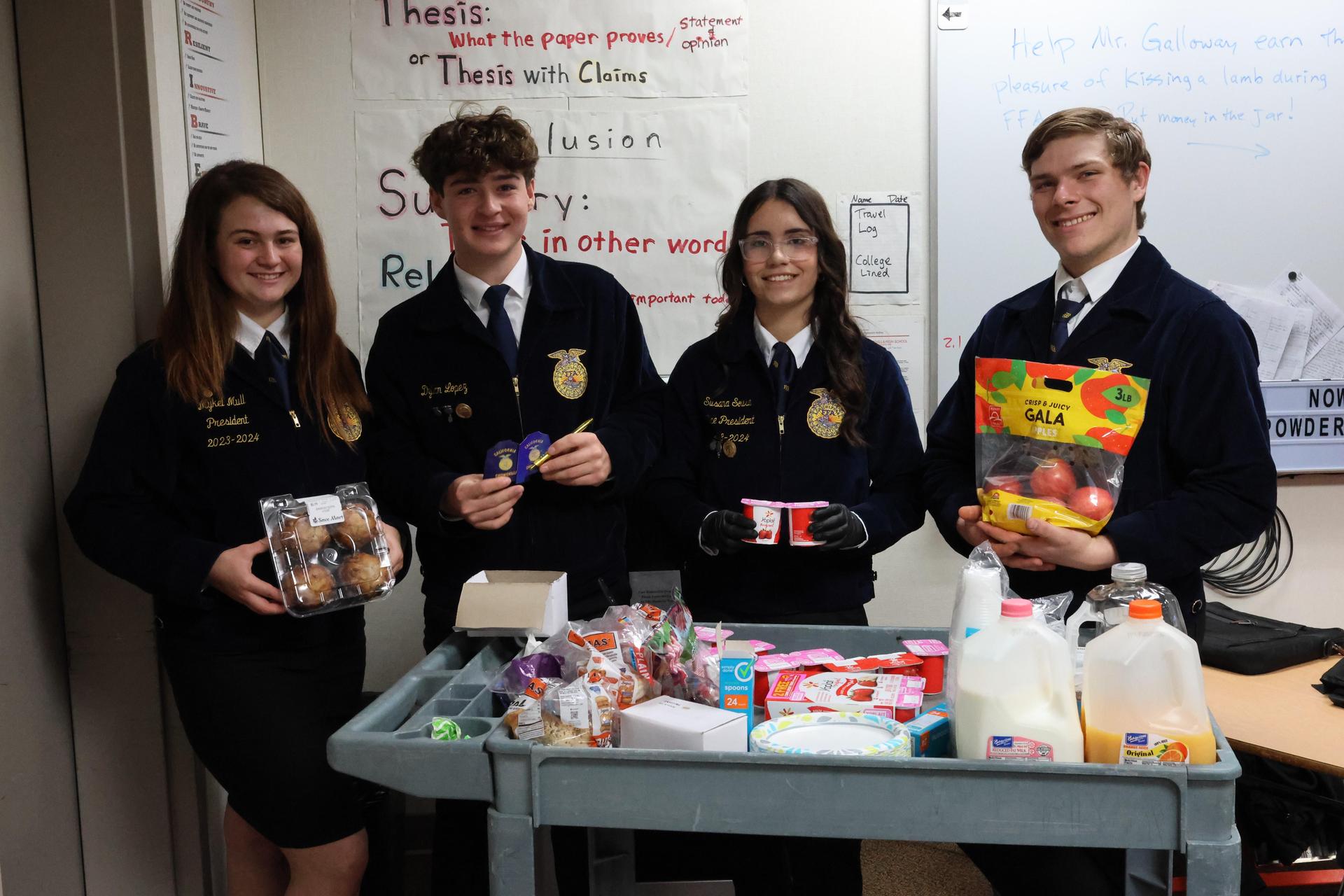 leadership team delivering breakfast