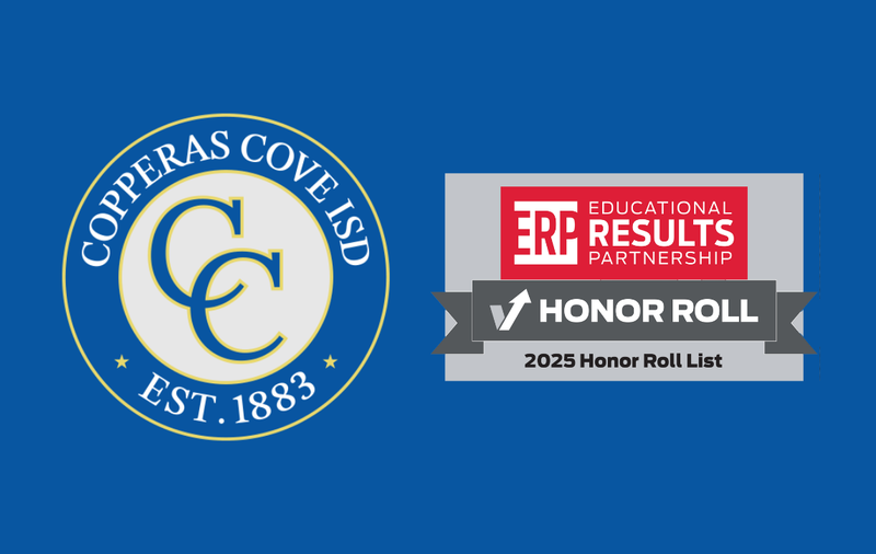 Graphic with CCISD logo, Educational Results Partnership Honor Roll campus badge