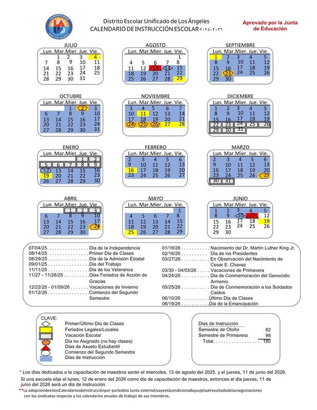 Instructional Calendar