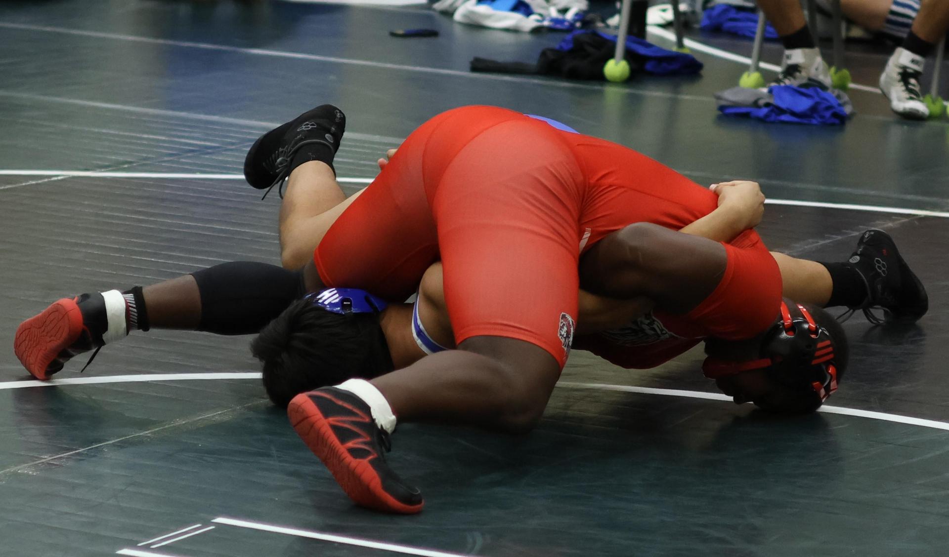 Boys wrestling in the Liberty Duals event 31