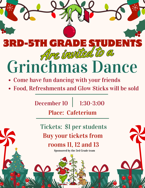 3rd to 5th Grades Grinchmas Dance
