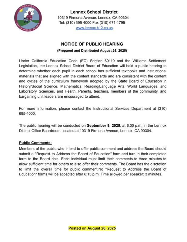 notice of public hearing