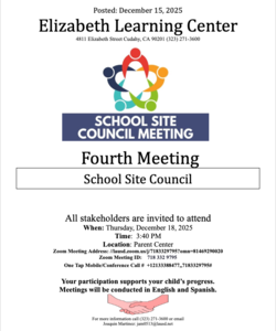 School Site Council Meeting