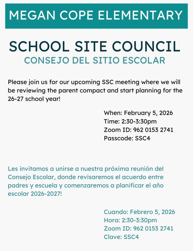 SSC flyer in English and Spanish