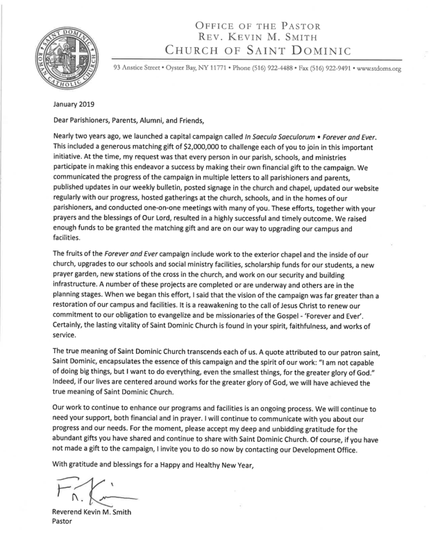 A Letter of Thanks from Fr. Kevin Featured Photo