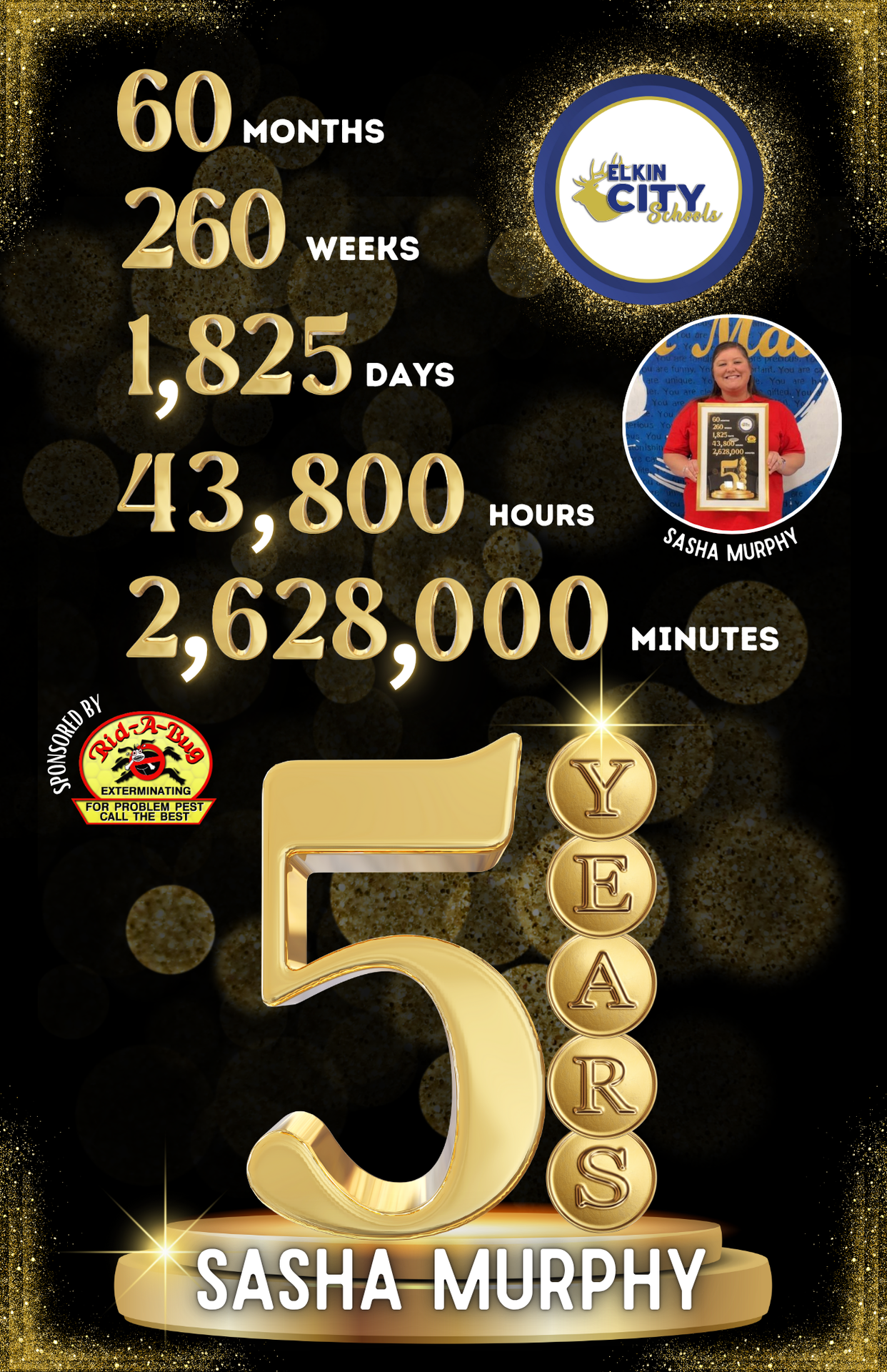 Years of service graphic - 5 Years Sasha Murphy