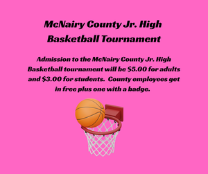 MCS Jr. High Basketball Tournament Admission