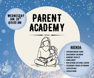 Reminder: Parent Academy will be held Wednesday, January 28