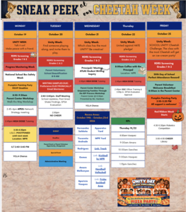 SNEEK PEEK AT OUR WEEK 10/19-23