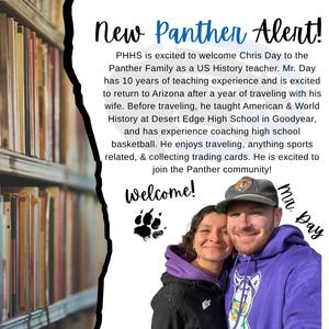 graphic with info about new staff member