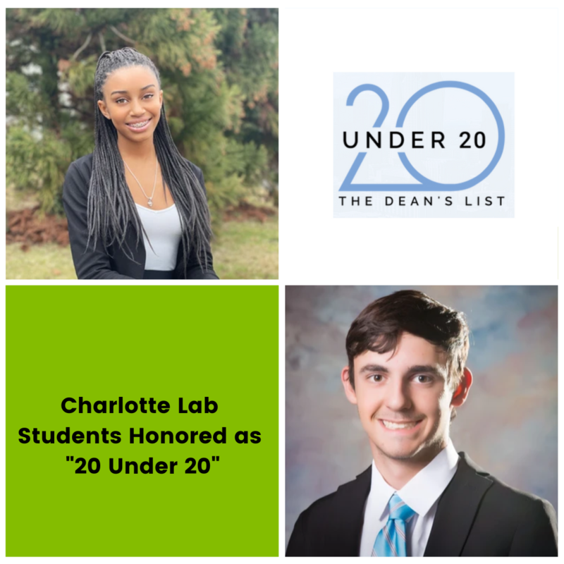 Charlote Lab Upper School Students honored as "20 Under 20"