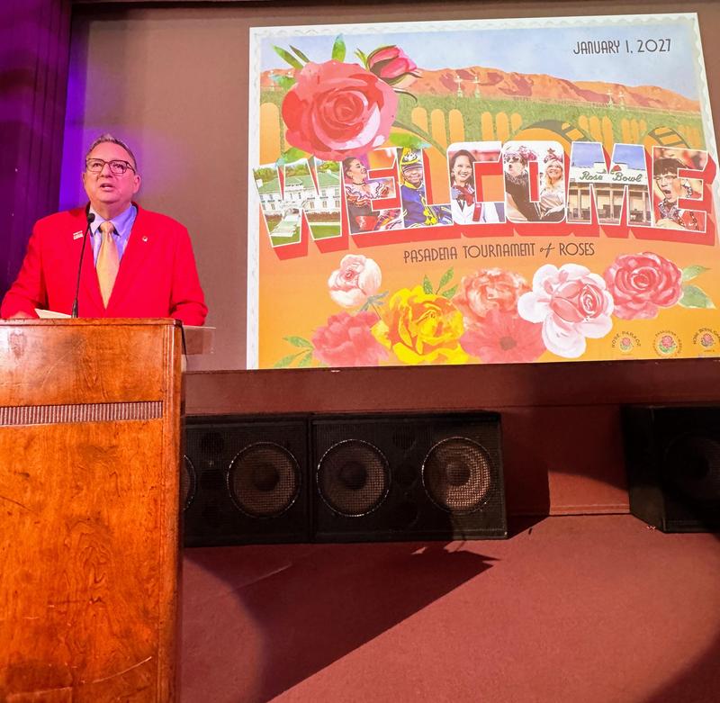 Pasadena Tournament of Roses President Terry Madigan welcomes SPUSD faculty and staff