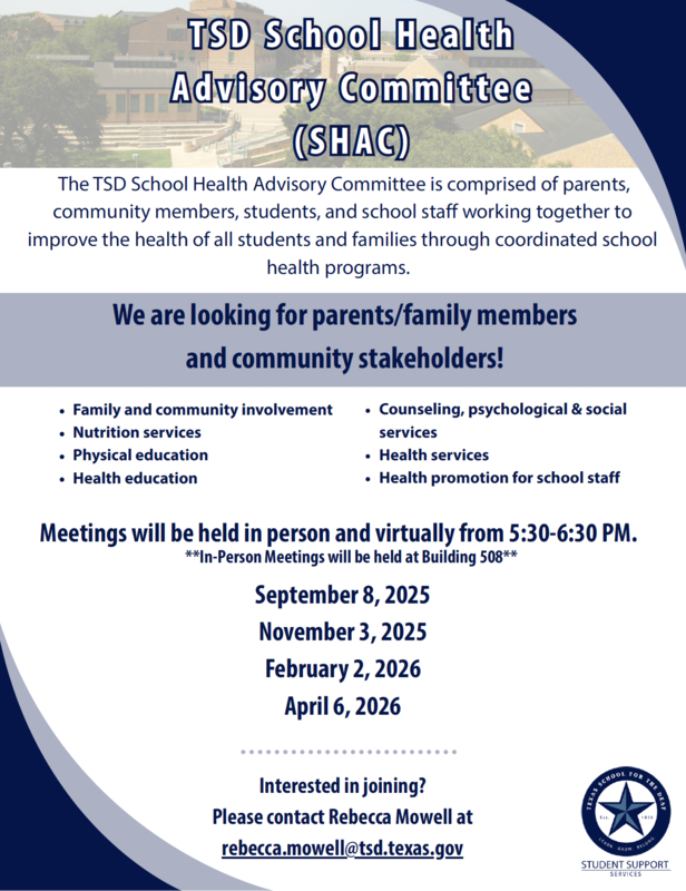 🗣️ Join Our School Health Advisory Committee (SHAC) – Your Voice Matters!